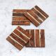 Handcrafted Dark Brown Wooden Coasters - Pack of 4